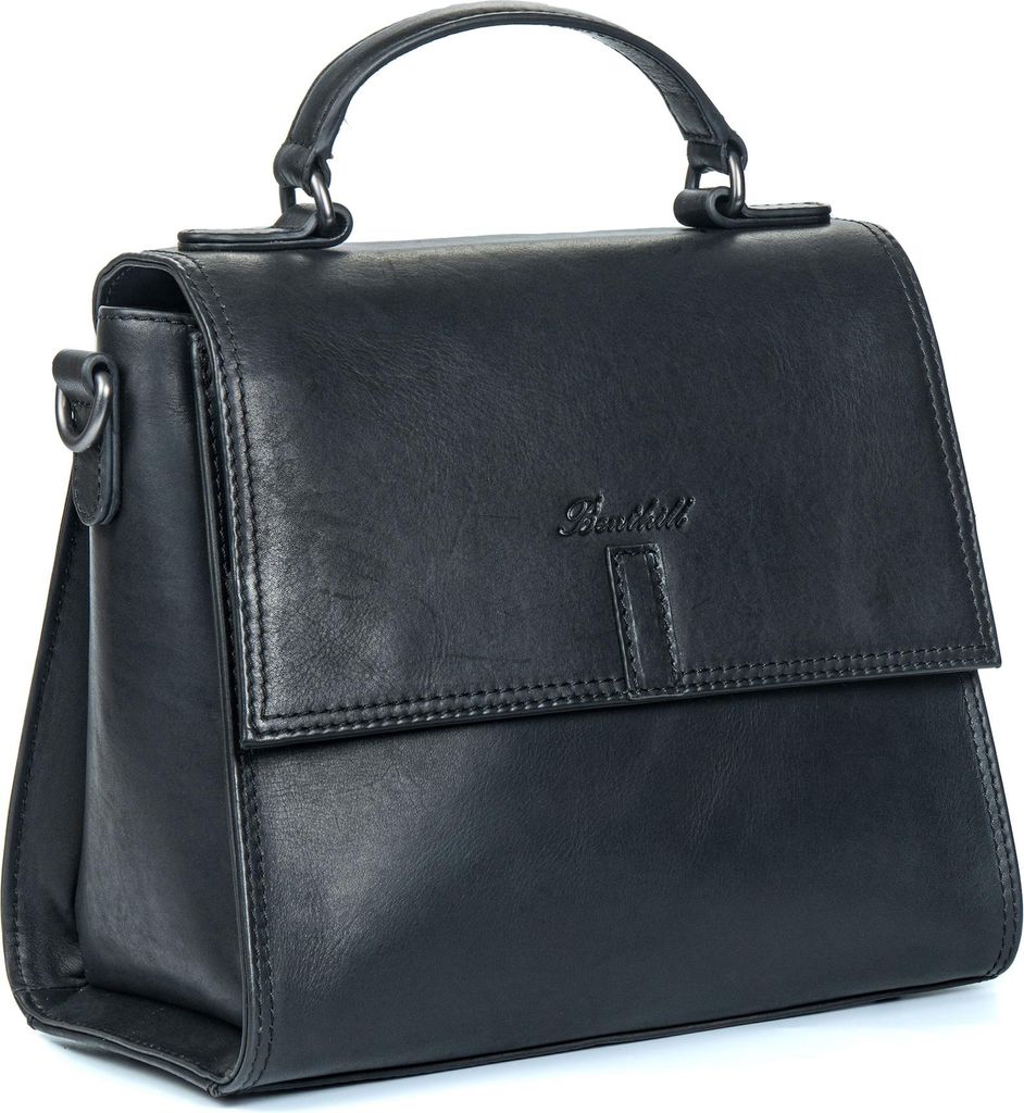 Benthill Handtasche Damen Echt Leder | Henkeltasche aus hochwertigem Rindsleder | Kleine Vintage Hobo Bag Beutel