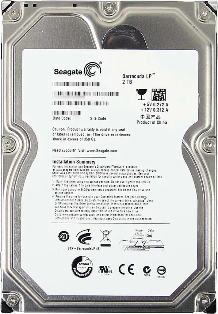 Hard Disk 2Tb Seagate ST32000542AS SATA 3,5" Interno per PC Desktop - 1