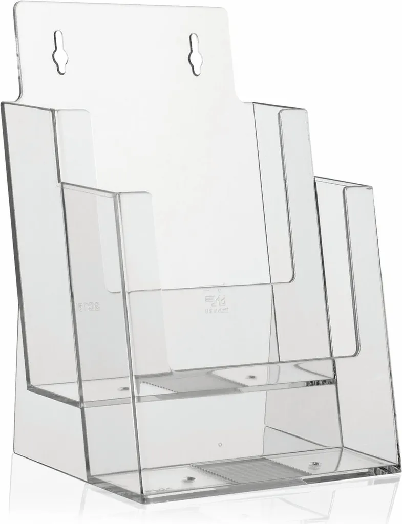 Porte-brochures DIN A5 en lot de 2 pièces - Présentoir transparent de table