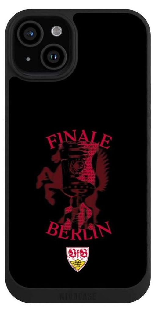 NIVOCASE Handyhülle für Apple iPhone 15 Plus Hülle NIVOpure Case Schwarz Offizielles Lizenzprodukt VfB Stuttgart DFB Pokalfinale 2026