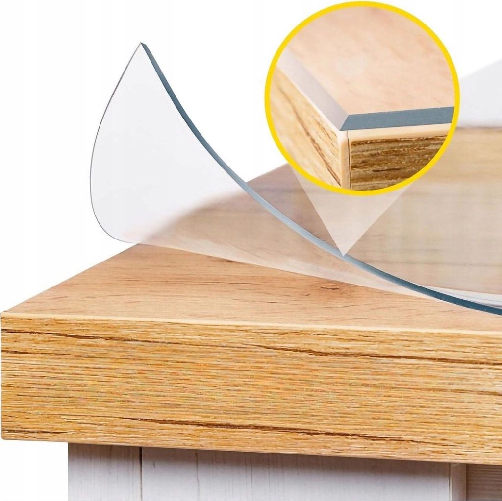 Tischschutz - Transparent - 80x160 cm - Wasserfest Tischfolie - Für Tischplatten, Schreibtische, Kommoden