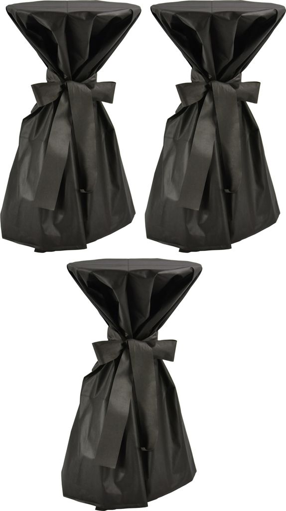 3 Stück Stehtischüberwürfe Überwurf schwarz Schleifenband schwarz