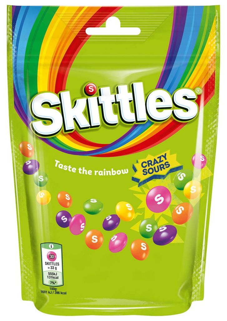 Skittles 456372 Skittles Crazy Sours Kaubonbons 136,0 g Obrázek produktu 
