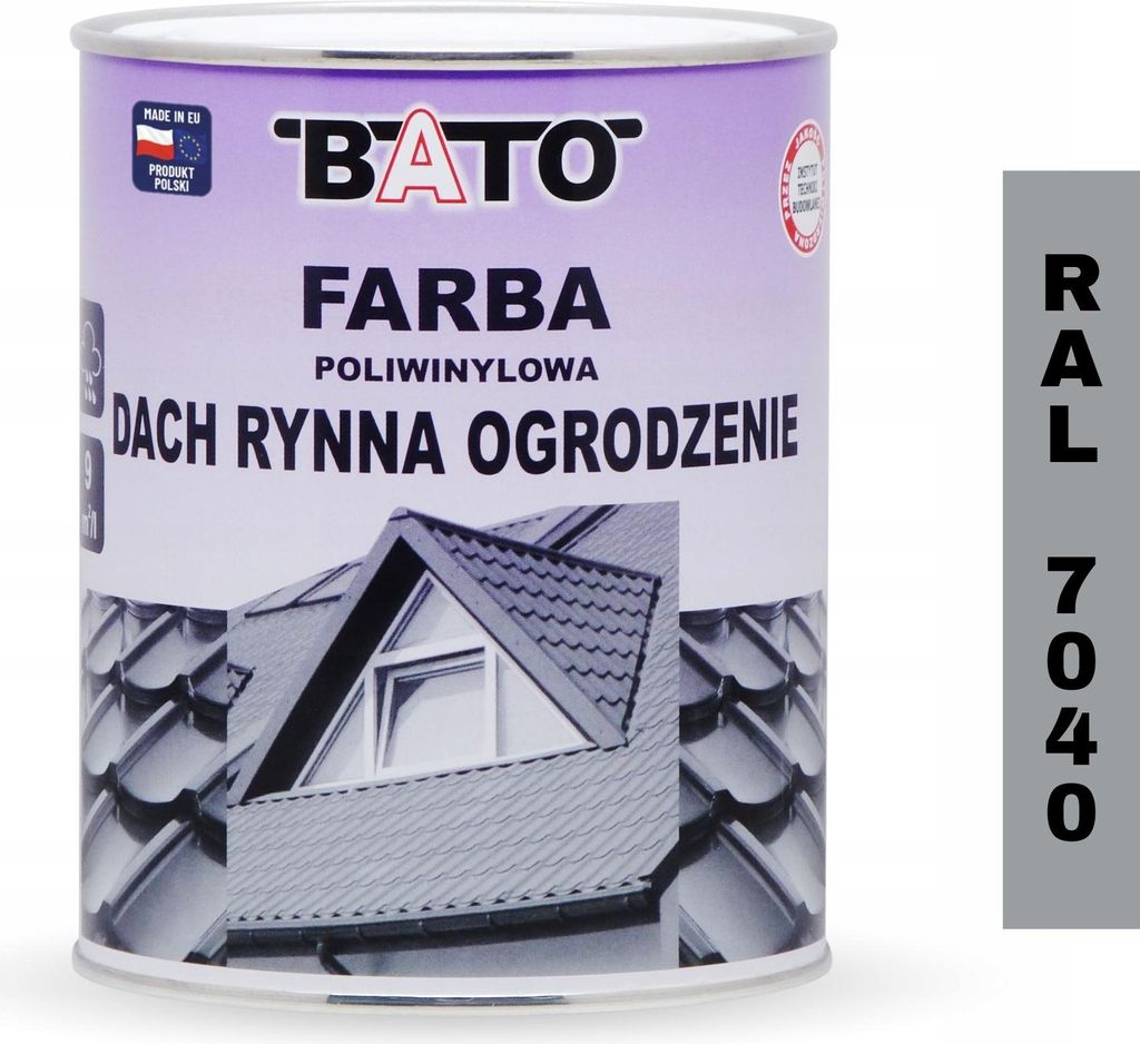 Polywin-Farbe Dach Rinnen Zaun Grau Ral 7040 A 0,8 L