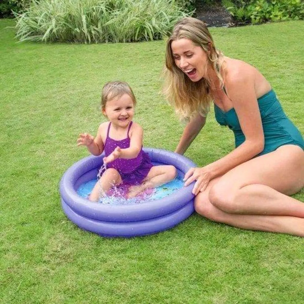 Petite piscine de balcon 61 x 15 cm bleue pour rafraîchir les petits