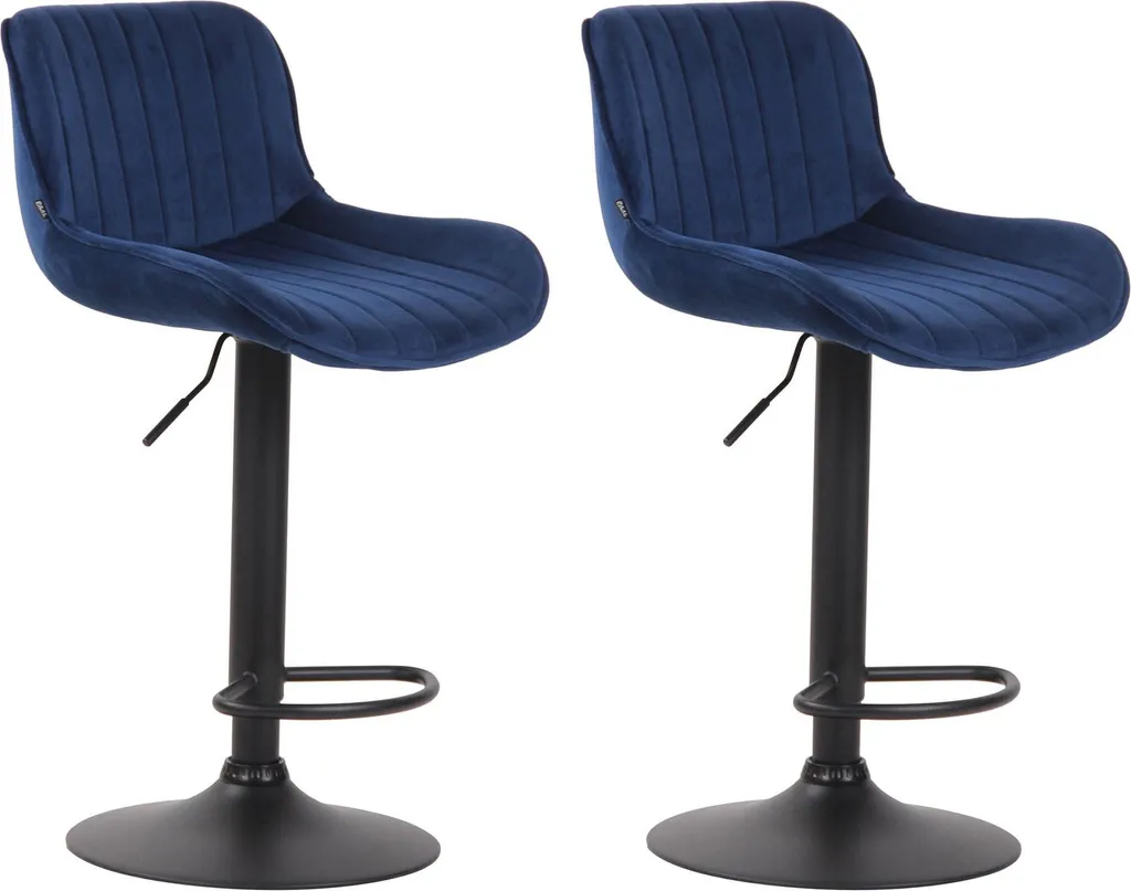 Tabouret de bar réglable velours marron et chrome Lentini rotatif x2
