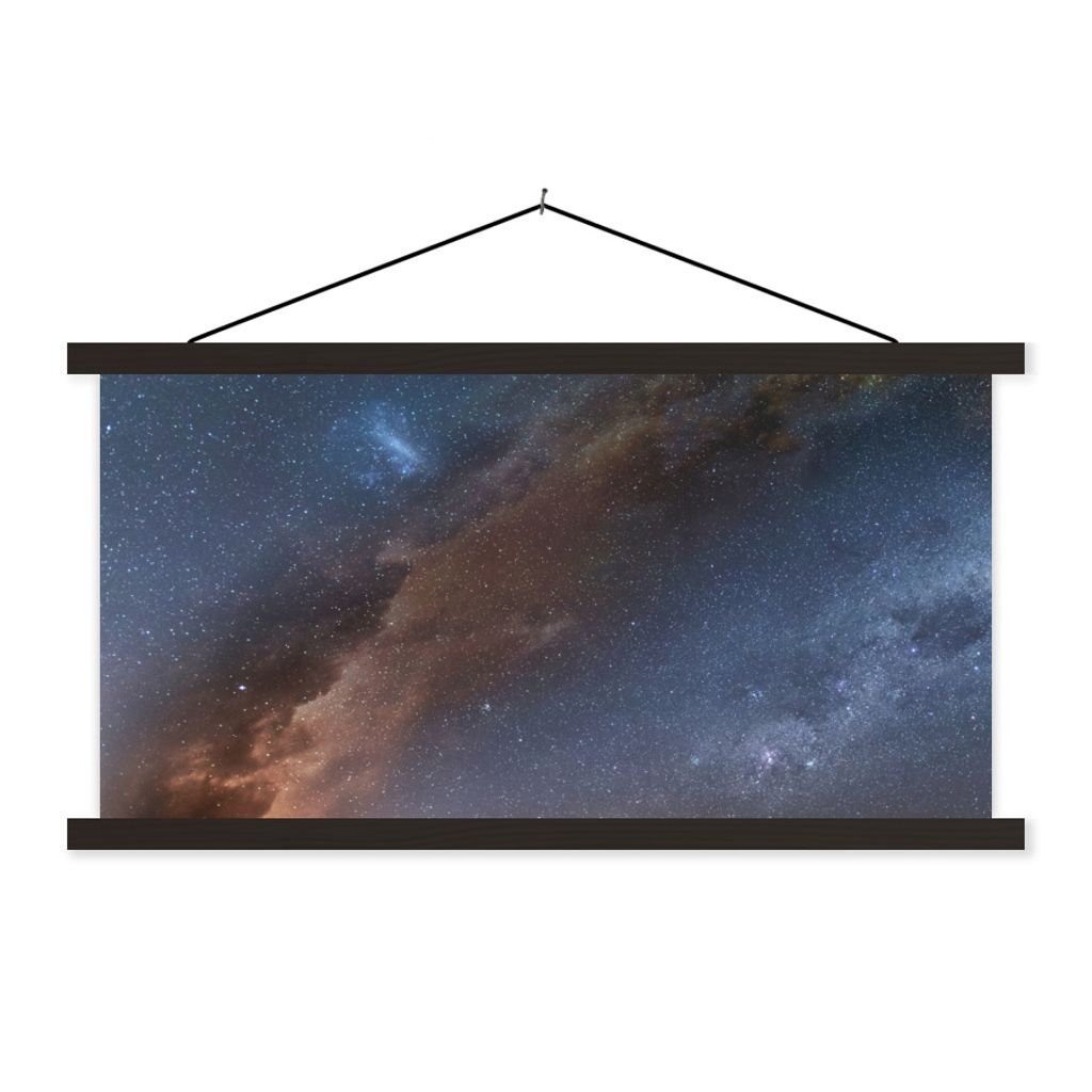 MuchoWow Textilposter Sterne im Weltraum 150x75 cm mit schwarzem Rahmen - Posterleiste