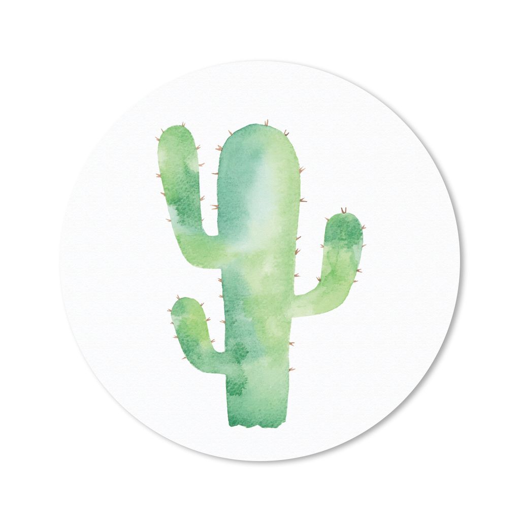 MuchoWow Mauspad Mousepad Aquarell - Kaktus - Illustration 40x40 cm - Mousepads - Maus Mat - Pad - Mausunterlage - Schreibtisch Accessoires