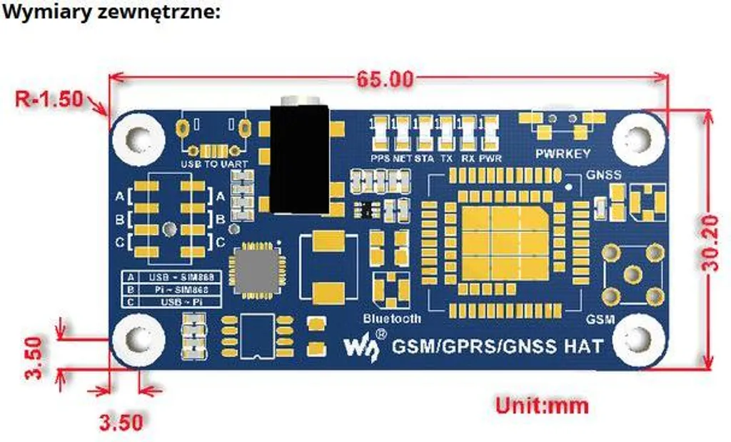 HAT SIM868 Raspberry Pi avec Bluetooth et Localisation GPS haute précision - 8