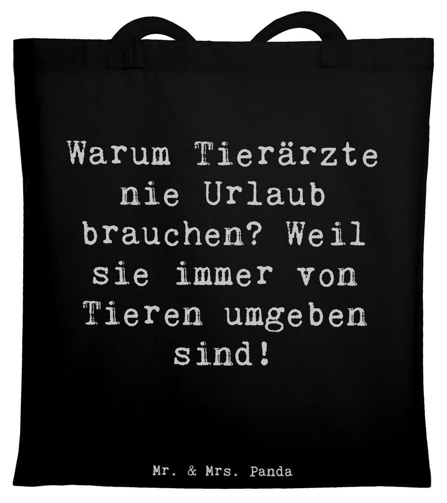 Mr. & Mrs. Panda dokumententasche Spruch Tierarzt Freude - Schwarz - Geschenk, Beruf, Berufsgestaltung, Tiermedizin, Stoffbeutel, Schultasche, pers...