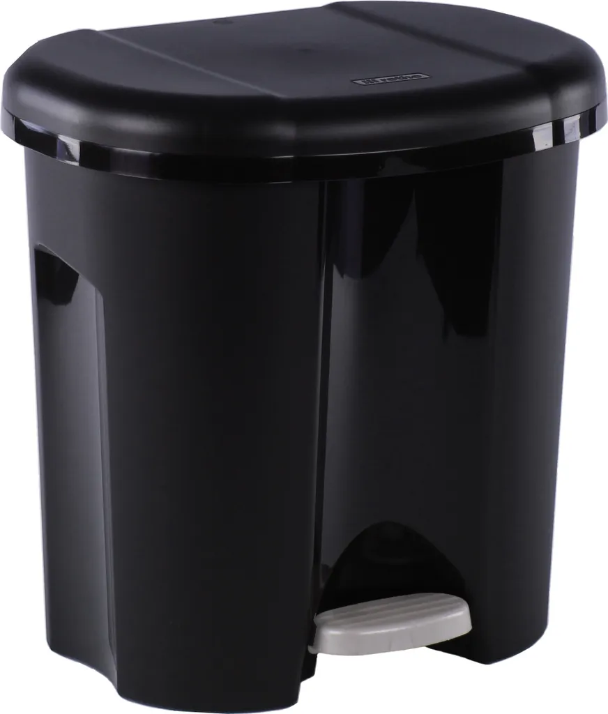 Poubelle de tri sélectif 2 bacs 10L Rotho Noir pour cuisine et bureau