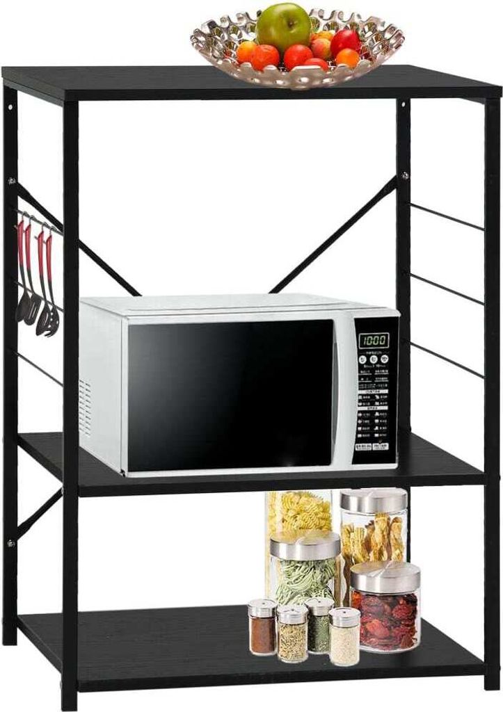 Eleganten-Stil Mikrowellenregal Schwarz 60×39,6×79,5 cm Holzwerkstoff DE92294