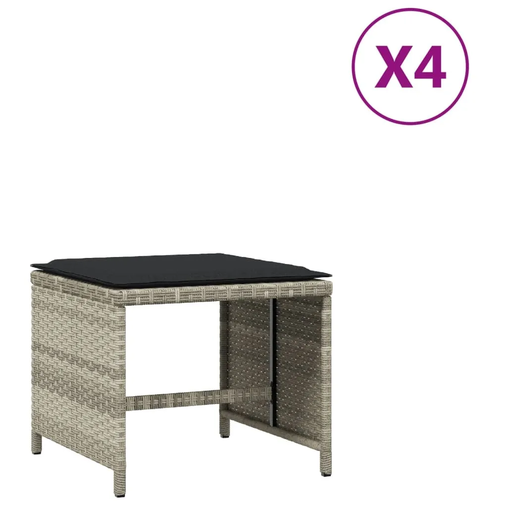 Specifiche Sgabelli Giardino Poli Rattan Grigio 4pz 41x41x36cm