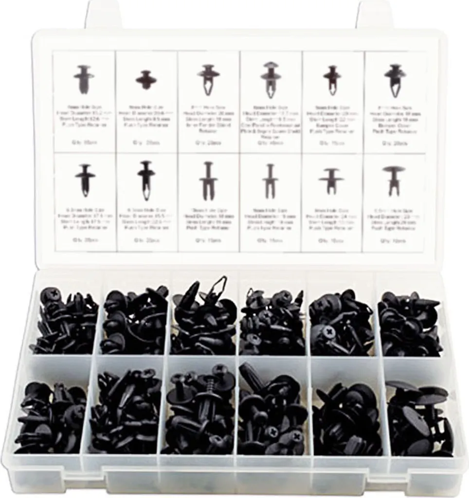 Kit de Rivets Plastique et Agrafes Carrosserie pour Voitures - 240 Pcs