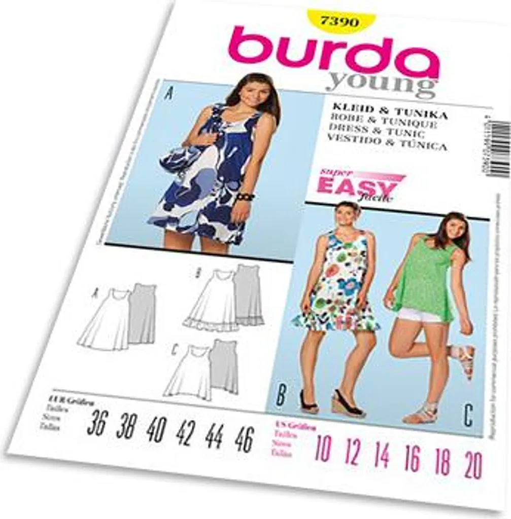 Patron de Couture Robe d'été et Débardeur Femme Burda Style n°7390