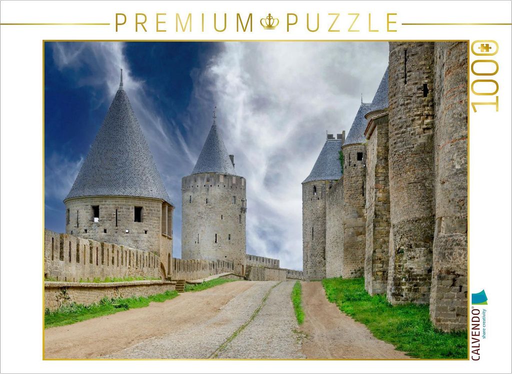 CALVENDO Puzzle Die schöne Festungsstadt Carcasonne mit vielen Sehenswürdigkeiten ist komplett von Wehrmauern umgeben | 1000 Teile Lege-Größe 6...