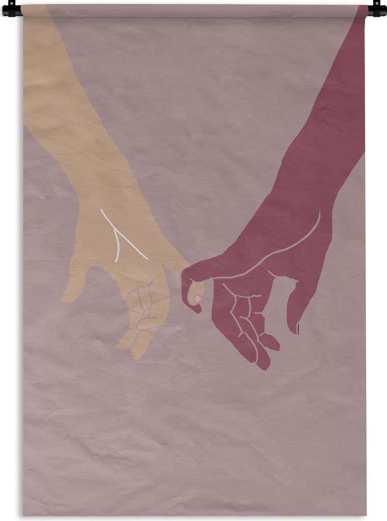 MuchoWow Wandteppich Wandbehang Hände - Farben - Abstrakt - Kunst 60x90 cm Tapisserie Dekoration Wandtuch - Foto-Teppich - Abwaschbar