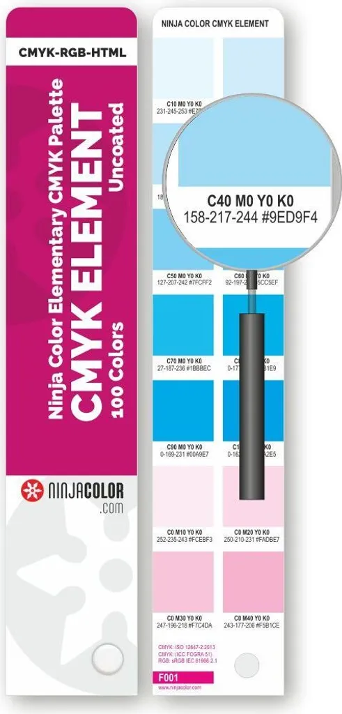 Palette Colori NinjaCOLOR ELEMENTO CMYK per Design su Carta Naturale