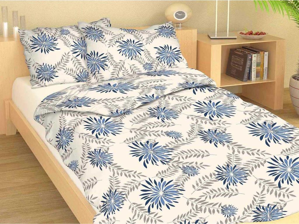 Leinenflanell Chrpa blau 140x200, 70x90 cm