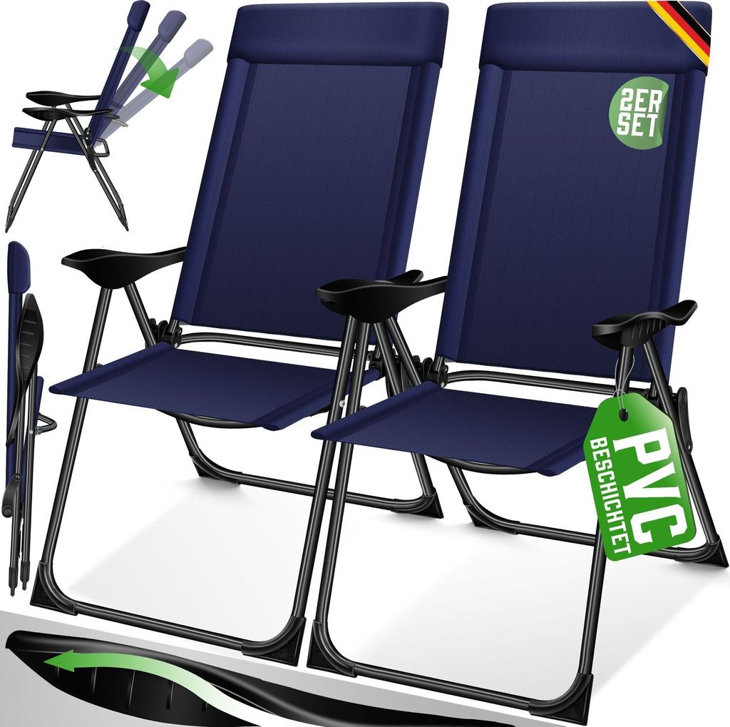 KESSER® 2er Set Gartenstuhl Hochlehner Alu Klappstuhl Produktbild 