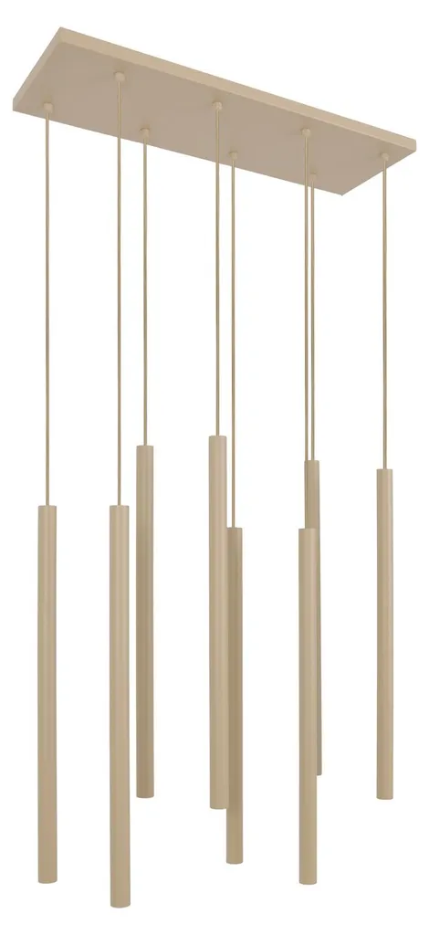 Grand lustre suspension moderne beige 8 globes G9 SUNO 120x60x20 cm