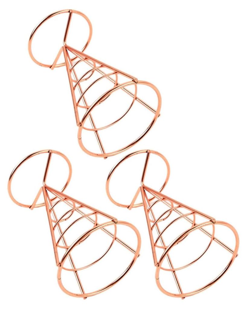 3 Stück Pommes Frites Halter aus Edelstahl Drahtkorb mit Kegelform für frittierte Snacks und Vorspeisen