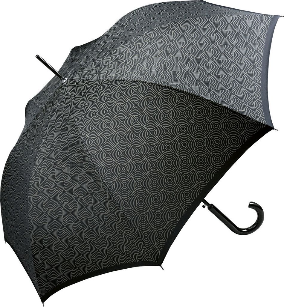 Pierre Cardin Damenstockschirm Regenschirm Kreismuster Schwarz Automatik