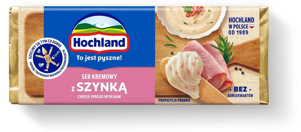 Formaggio fuso Hochland con prosciutto in confezione da 90 Immagine del prodotto 
