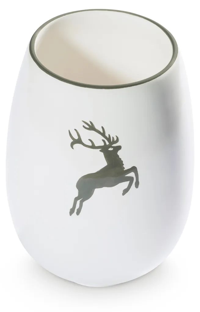 Vase en céramique de 15cm décor cerf gris pour décoration de table chic