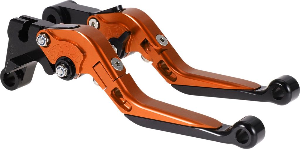 Kurze Lange Brems- und Kupplungshebel für Yamaha YZF R1 15-22 Verstellbare Motorrad Lenker Bremshebel Aluminiumlegierung Orange Griff Schwarzes Ende