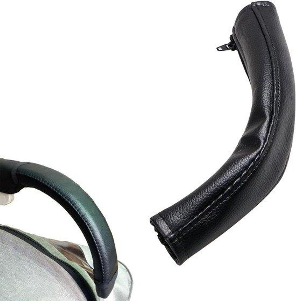 Kinderwagen-Steuerrad mit Leder-Handgriff und Ritsverschluss für Buggy Armlehne - für die meisten Kinderwagen