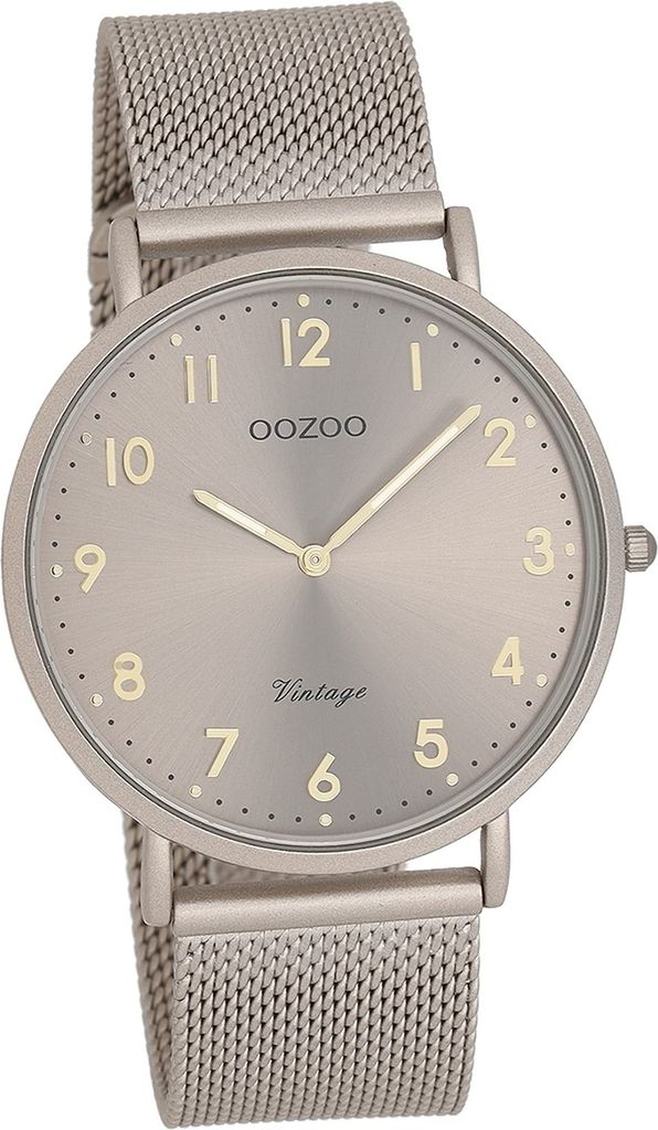 Oozoo Metall Damen-Herren Uhr Analog Quarzuhr Armband beige Vintage Series D2UOC20380