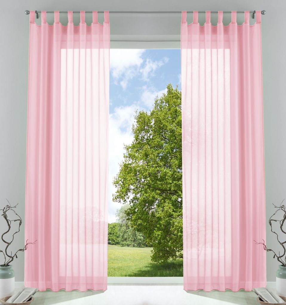 2er-Pack Gardinen Transparent Vorhang Set Wohnzimmer Voile Produktbild 1