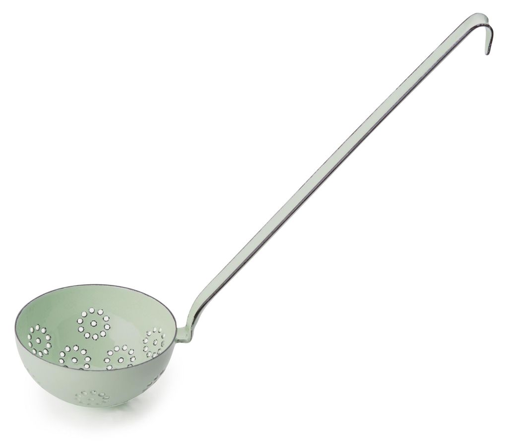 Mestolo forato Riess Ø9cm Smalto verde Nilo pastello Immagine del prodotto 