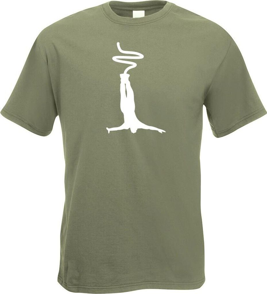 Kiwistar - T-Shirt - Olive - Bungeespringen Springer Motiv Bedruckt Funshirt Design Print - mit Motiv Bedruckt - Funshirt Design - Sport - Freizeit...