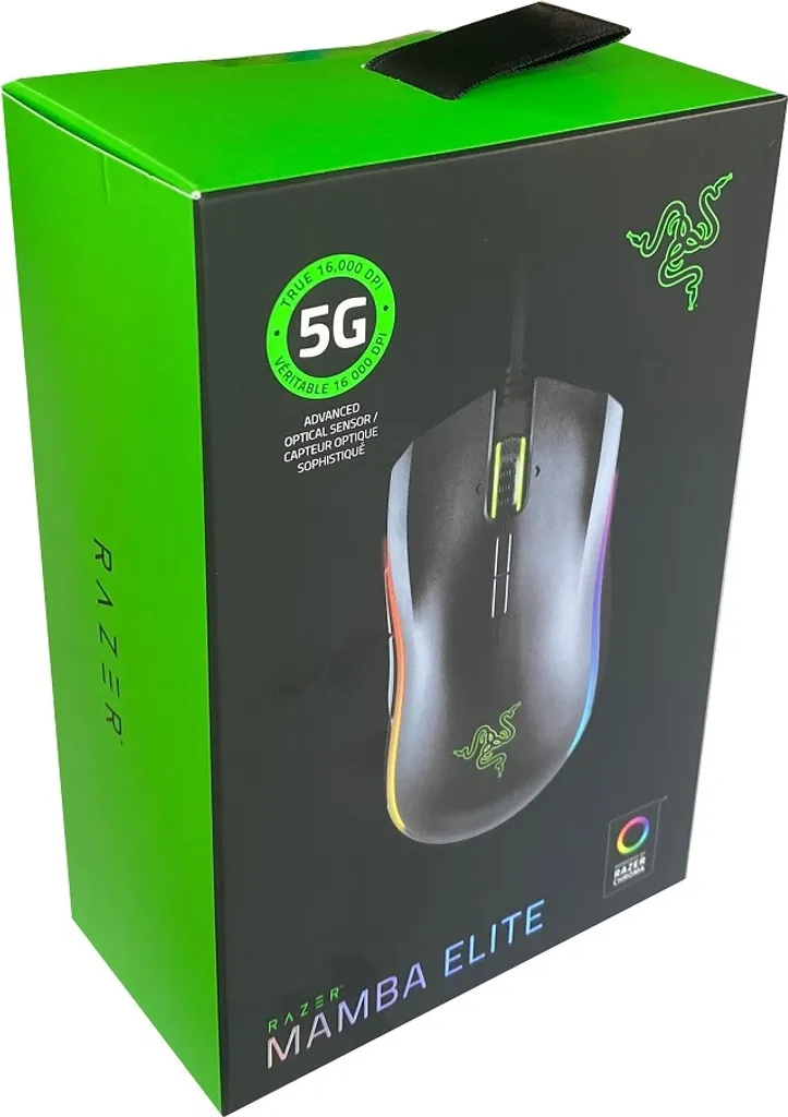 Souris Gaming Mamba Elite pour PC Gamer Droitier USB Optique 16000 DPI