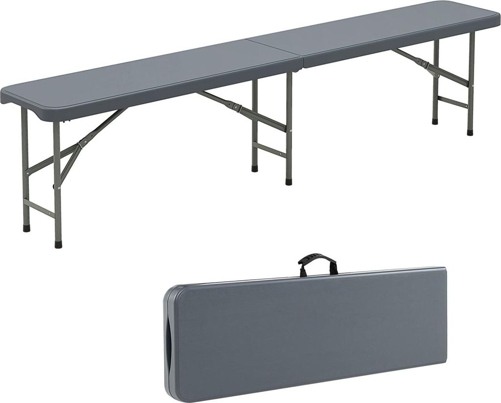 Folding Bench 180cm HDPE, Metal Legs, 600kg Capacity