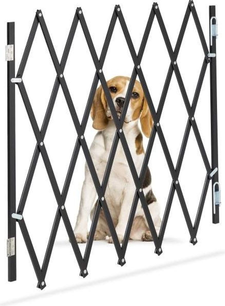 Ausziehbare Hundebarriere in Schwarz