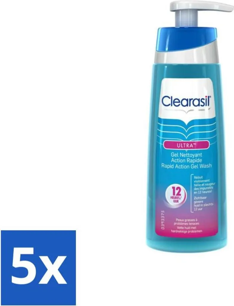 Clearasil Gel lavante ad azione ultra rapida 200 ml - Confezione risparmio - 5 pezzi