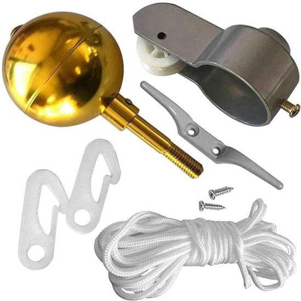 Flaggenmastreparaturset Flaggenzubehörset Flaggenmast Flaggentuinklem Goldbalklem feste Stangenkabel Haushaltskabelkatrol