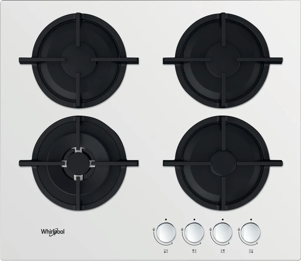 Whirlpool AKT 625/WH Table de Cuisson Gaz 60 cm Fonte - Blanc Pur
