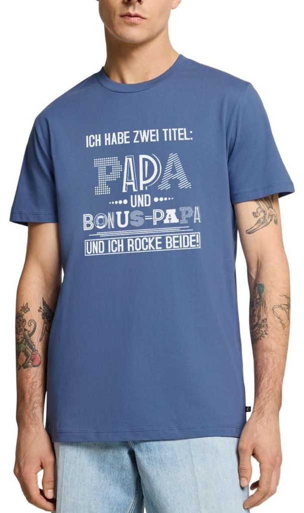 Spreadshirt Ich Rocke Papa Und Bonus-Papa Gleichzeitig Männer Premium T-Shirt, 5XL, Taubenblau