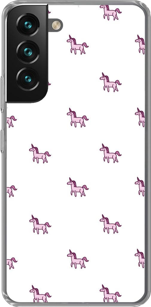 MuchoWow Handyhülle Schutzhülle Hülle für Telefoonhoesje Samsung Galaxy S22 Mädchen - Einhorn - Rosa - Muster - Mädchen - Kind - Kinder Sil...