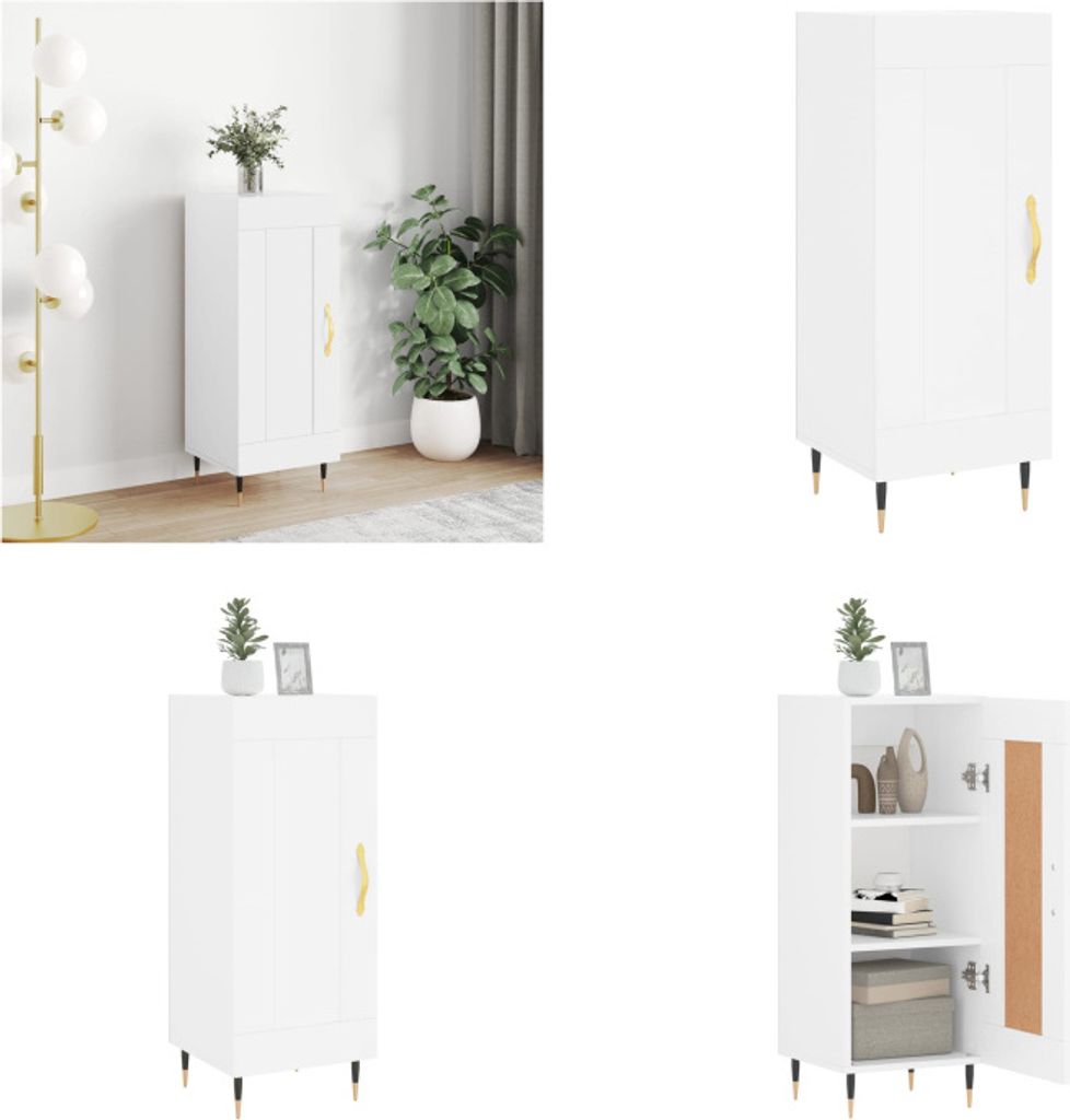 vidaXL Sideboard Weiß 34,5x34x90 cm Holzwerkstoff - Sideboard - Sideboards - Schrank - Aufbewahrungsschrank