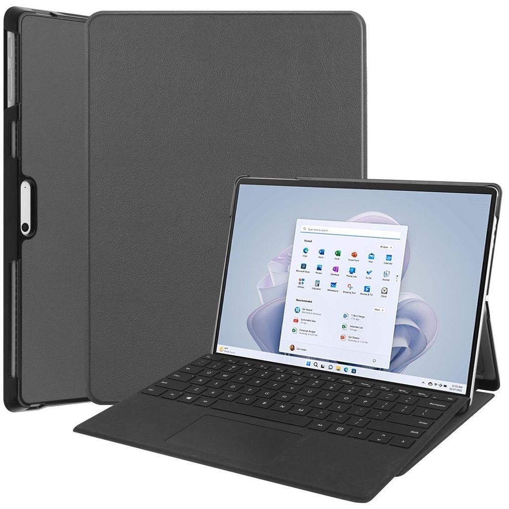 Microsoft Surface Pro 9 Schutzhülle Hülle Case Tasche Klapphülle, Farbe:Grau