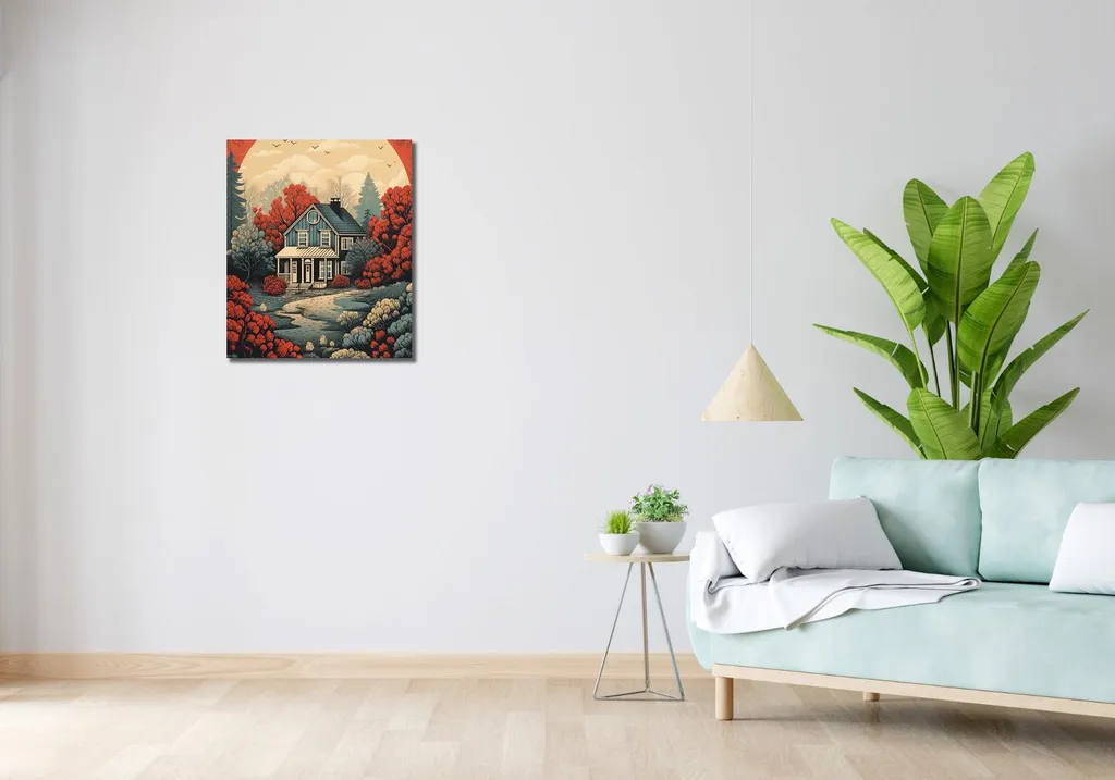 Comment décorer un mur vide ? Tableau Idylle rustique 50x60 cm - 2