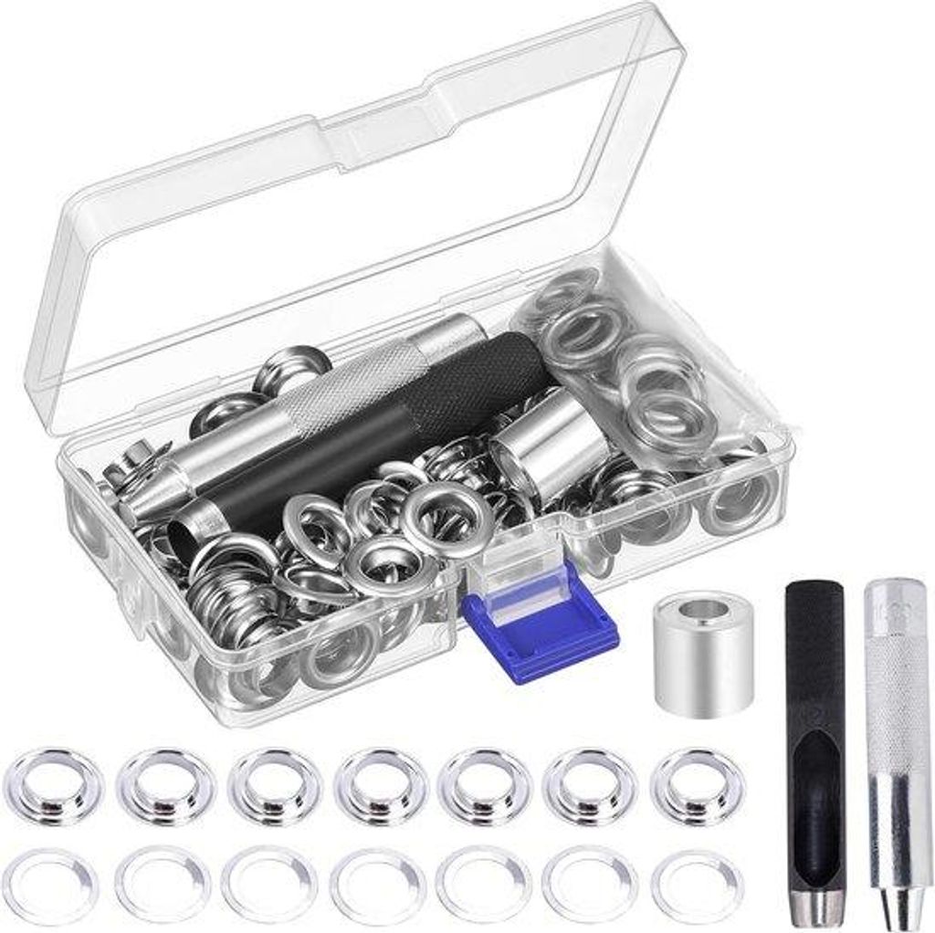 12 mm, 100 Stück, Schutzklammern für die Augen, Werkzeug für Augenschutz, Augenschutzsets, für Leder, Stoffe, Segel, Vorhänge, Zelte.