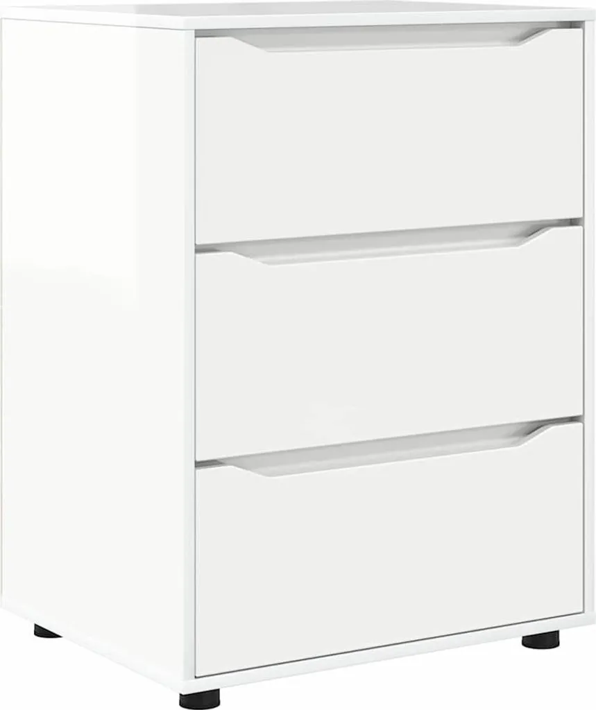 Meuble de rangement bas laqué blanc brillant 60 cm compact et robuste