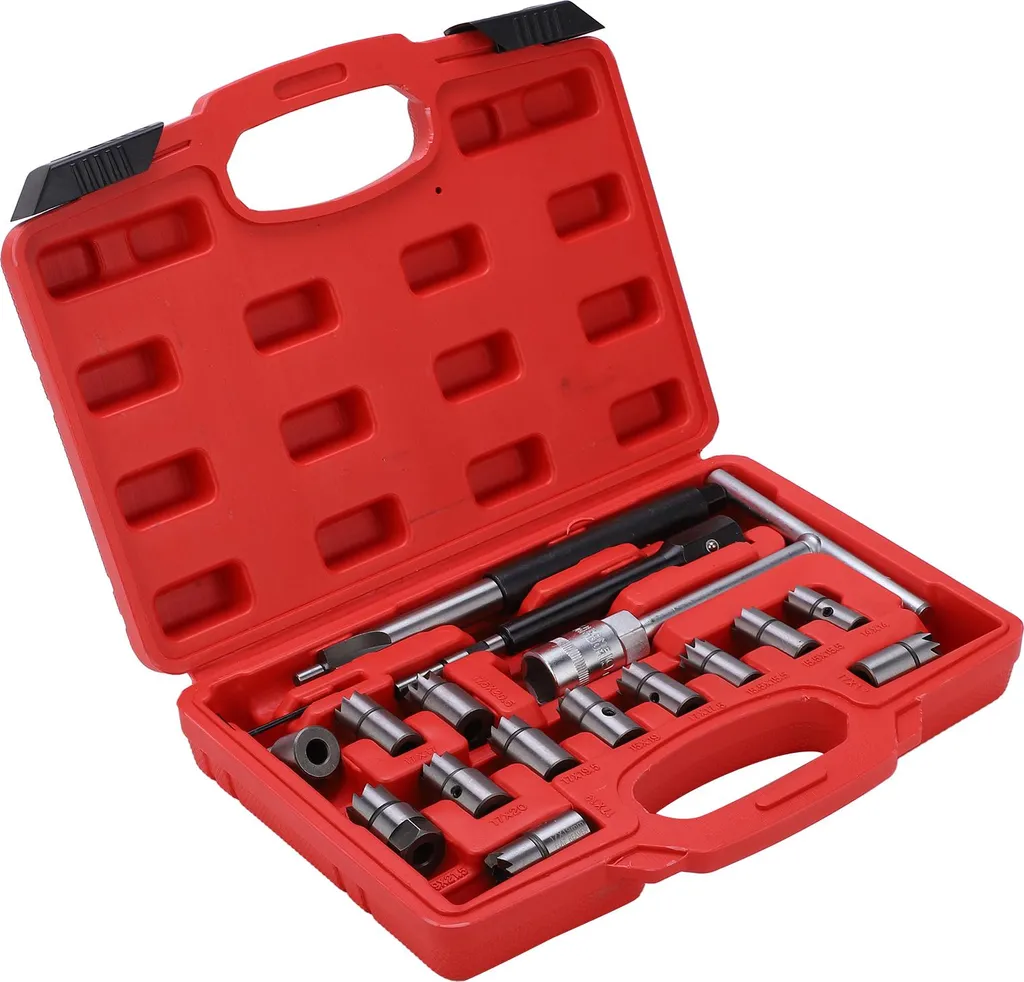 Kit de découpe de siège d'injecteur diesel 17 pièces en métal robuste