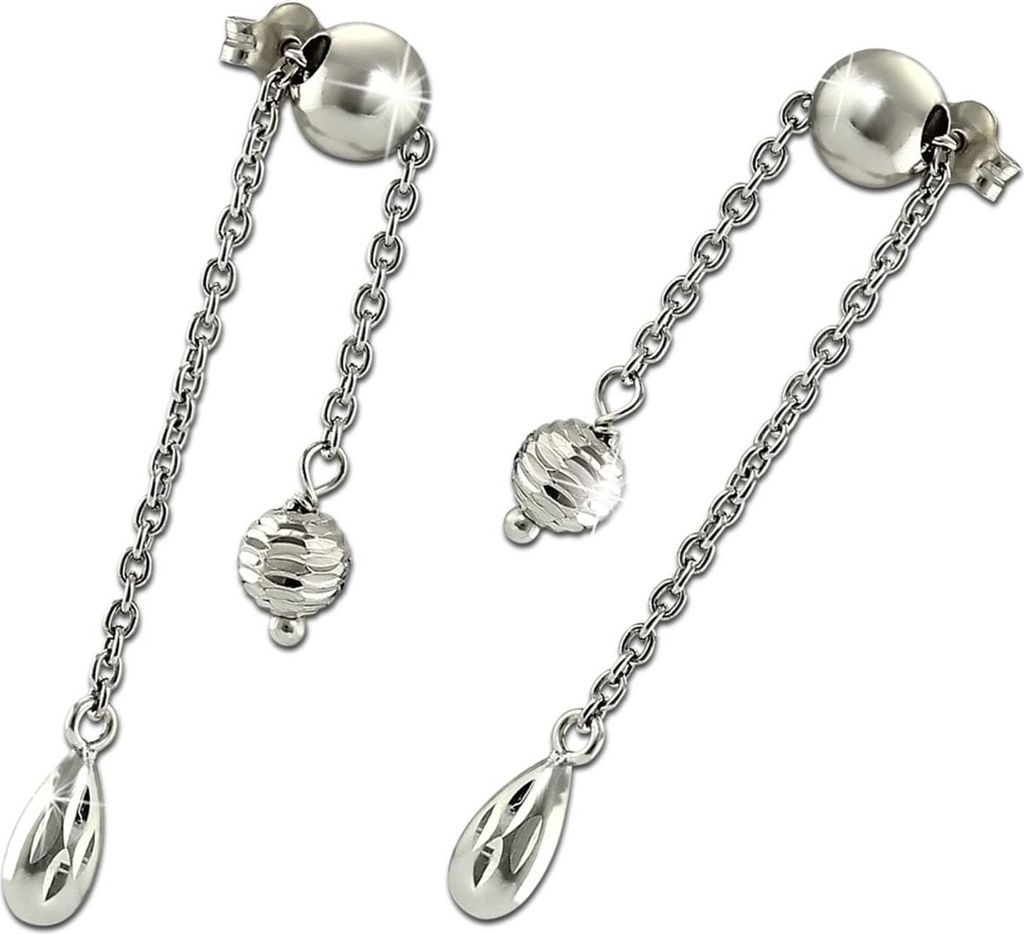 SilberDream Ohrringe Kugel - Tropfen Damen 925 Silber Schmuck Ohrhänger SDO6712J